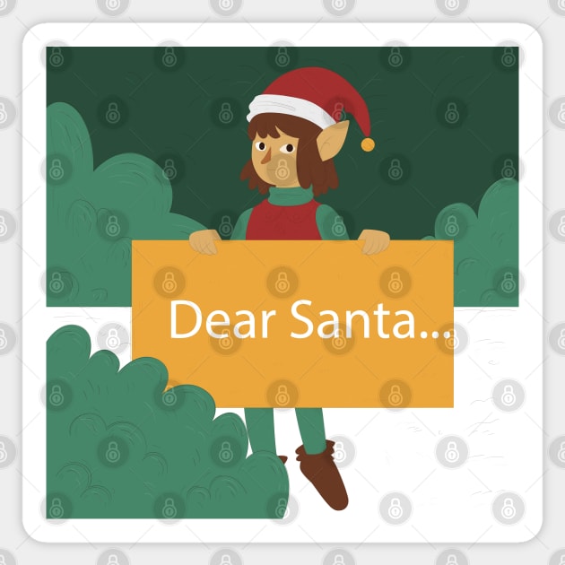 Dear Santa Christmas Sticker by Mako Design 